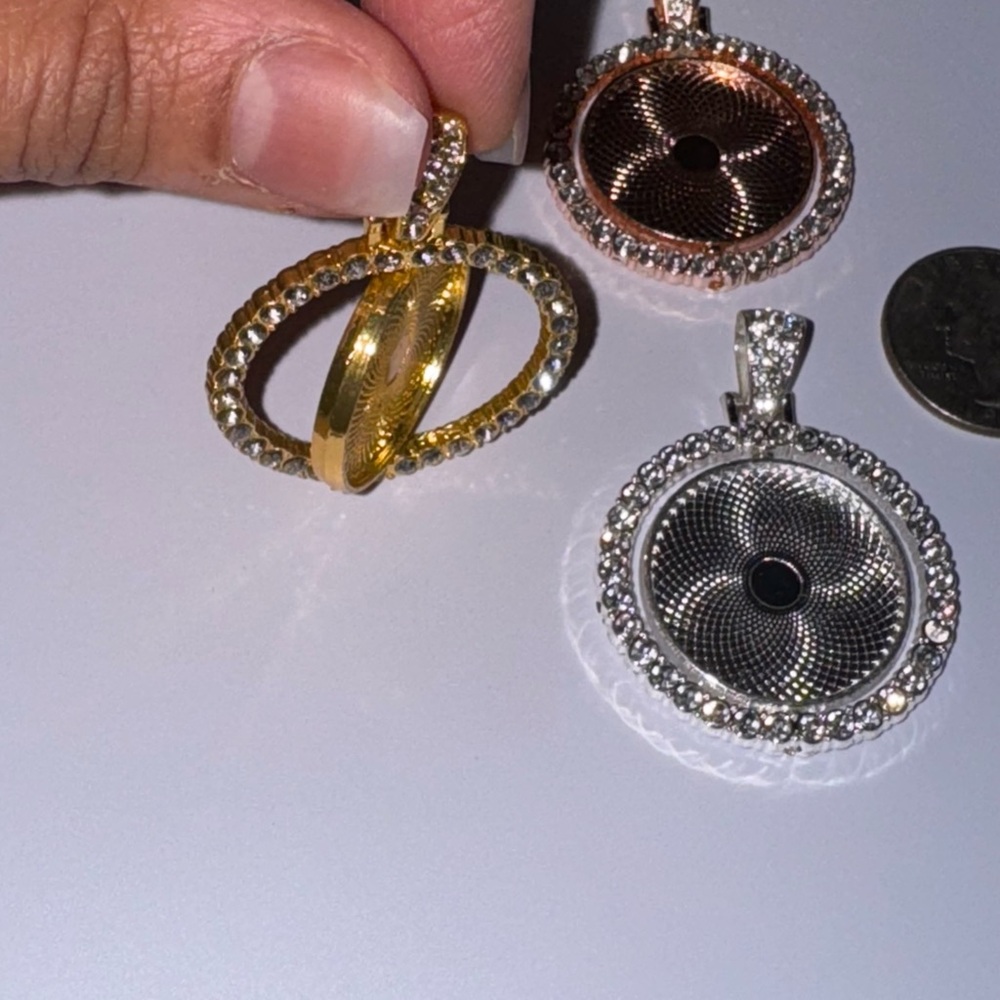 Spinning Custom made picture pendant, Keepsake Picture charm for Him/Her, Memory